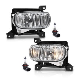 CHEDA Fog Light Pair Clear Lens Compatible with Toyota Tundra 2000-2006 Left & Right w/Bulbs 812100C010, 812200C010, TO2593102, TO2592102