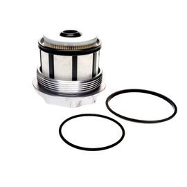 iFJF FD-4596 Fuel Filter and F81Z9G270BA Aluminum Fuel Filter Cap Replacement for Powerstroke 7.3L E350 E450 E550 2003 F250 F350 F450 F550 Super Duty 1999-2003 F81Z9N184AA 1831193C91 (Silver)