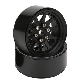 RC Wheel Rims, Alloy Beadlock Wheel Rims Hub Compatible with TRAXXAS TRX-4 1/10 RC Crawler Car(Black)
