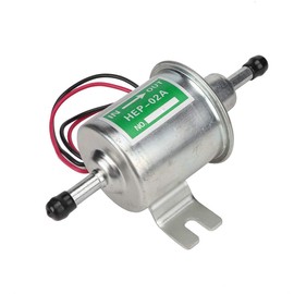 Electric Fuel Pump 12 V Universal for Car Truck Boat - Aluminium Petrol Diesel Pump with 3-5 PSI Pressure and 110 L/H Flow (Silver)