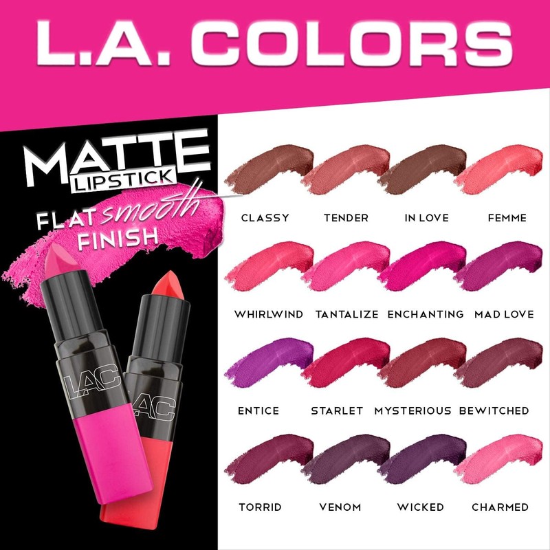 L.A. COLORS Matte Lipstick, Bewitched CML472