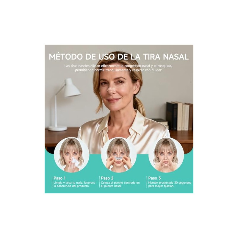 88 Pcs para Respirar Mejor,Alivio Instantáneo de Congestión Nasal.
