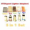 Dupont Lighter Gas Refill Adapters 5 in 1 set Yellow/Red/Green/blue