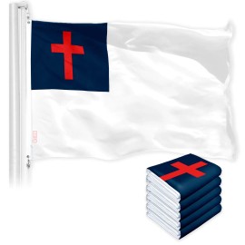 UD_Christian Flag 3x5 Ft 5-Pack Printed 150D Polyester By G128