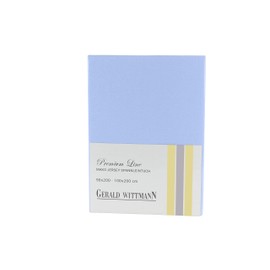 Gerald Wittmann Premium Fitted Sheet 140 x 200 - 160 x 200 cm, 100% Cotton Jersey, Light Blue