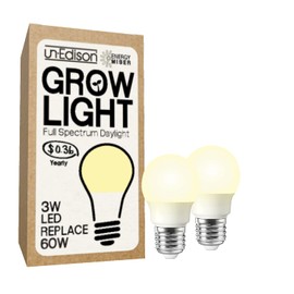Miracle LED Un-Edison Energy Miser Full Spectrum Grow Light Bulb Replacing 60W (2-Pack)