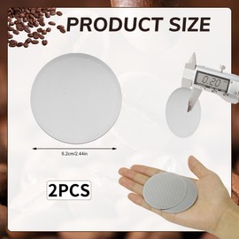 Metal Coffee Filters, 2pcs Reusable Coffee Filter Compatible with Aeropress and Ultra-Fine Makers Reusable Stainless Disc Coffee Filters
