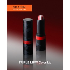 GRAFEN Triple Color Lip Balm Bright Red 0.13 oz | Tinted Lip Balm for Men | Korean Lip Butter Triple Layers of Lip Care & Lip Coloring