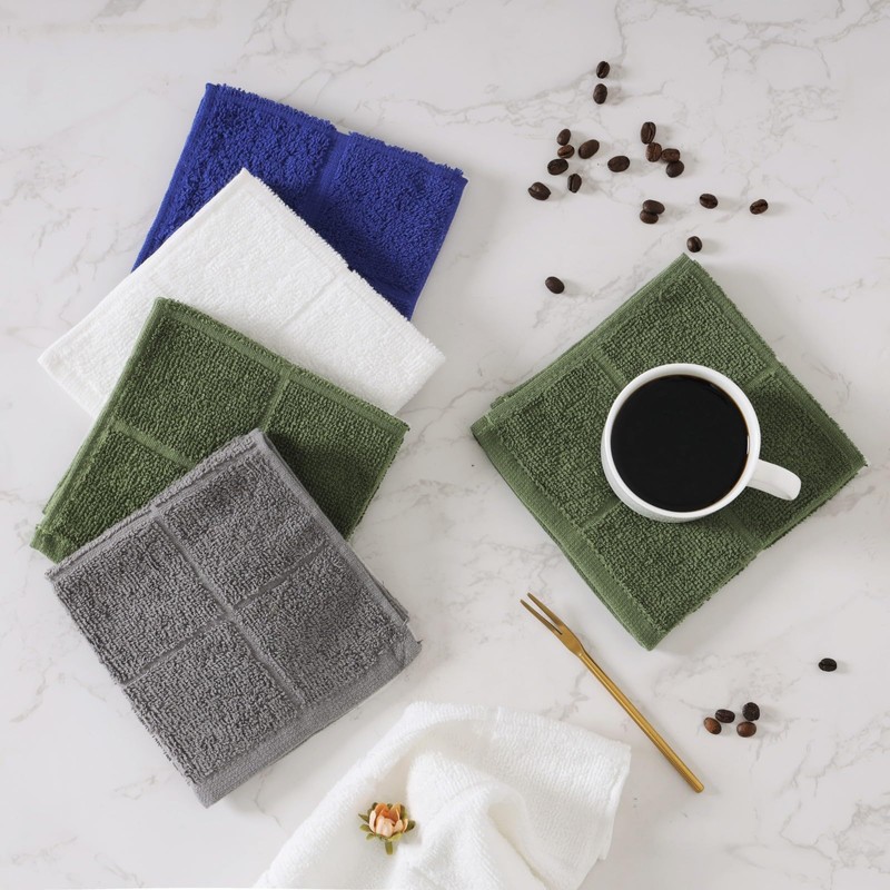 Glynniss Dishcloths Kitchen Highly Absorbent Dish Rags 100% Cotton Dish