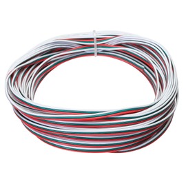 MECCANIXITY 24 Gauge 3 Conductor Electrical Wire Tinned Copper Cable 49FT Flexible Stranded Hook-up Wire for LED Strips Lamps Residential Wiring Car Circuit