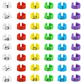 JEYORZY Pack of 48 Poultry Foot Rings, Plastic Poultry Leg Rings, Chicken Leg Rings, Multicoloured Chicken Identification Leg Bands Numbered Clip on Poultry Leg Rings for Gamefowl Turkey Duck Goose