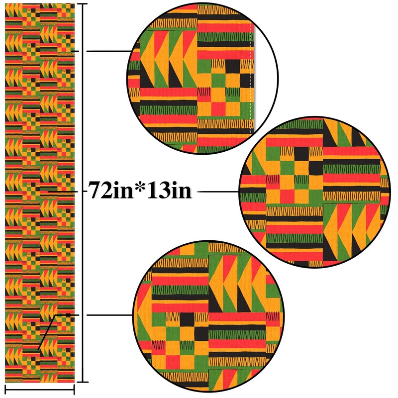 Nepnuser African Print Table Runner Juneteenth Decorations Kwanzaa Kente National