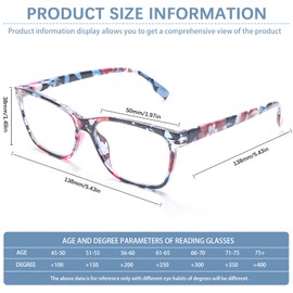 fadbon 6 Pack Reading Glasses for Women,Blue Light Blocking Glasses Anti Eyestrain Readers with Spring Hinge Eye Glasses (6 Pack Mix Color,2.00,x)