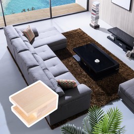 Yibuy 4-inch Elevating 4 Inch Lift Height Furniture Table Lifter Bed Sofa Riser 4CMx10CM Groove with Double-Sided Sticker and Round Foot Pad