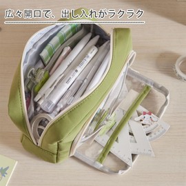 UXPRIN Large Capacity Stylish Pen Case Transparent Adult High School Student Simple Pen Pouch Cute Color Gadget Pouch Pen Holder Girl Middle School Boy Brush Box Multifunctional Girl Elementary School