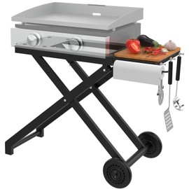 Griddle Stand for Blackstone 22 17 Inch Tabletop Grill, Heavy-Duty Foldable Griddle Table with Wheels, Griddle Trolley Dining Table Cart, Grill Replacement Part for Outdoor Camping BBQ Tailgating