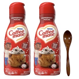 Coffee-mate CoffeeMate Peppermint Mocha Liquid Coffee Creamer 32 oz 2 pack w/ Wooden Spoon