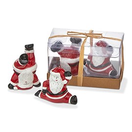 tag Holiday Christmas Dancing Santa Dolomite Salt & Pepper Set Perfect for Hostess Gifts, Centerpieces, & Tablescape Decorations,2.18L x 2.12W x 3.0H Red