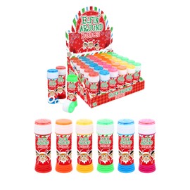 Henbrandt 1 x Children’s Elfin Around Christmas Bubble Tubs with Wands 50ml Xmas Party Bubbles Kids Toys Winter Fun Stocking Fillers Party Bag Favours Loot Bag Fillers Games for Boys and Girls