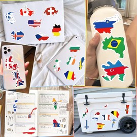 50 Pcs World Flag Stickers for Water Bottles National Flag Laptop Stickers for Kids Country Flag Stickers Waterproof