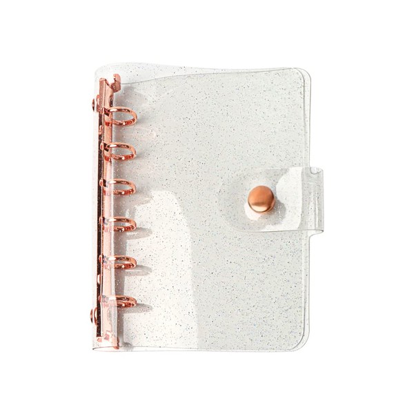 A7 Soft PVC Binder Cover Glitter Rose Gold Refillable Budget
