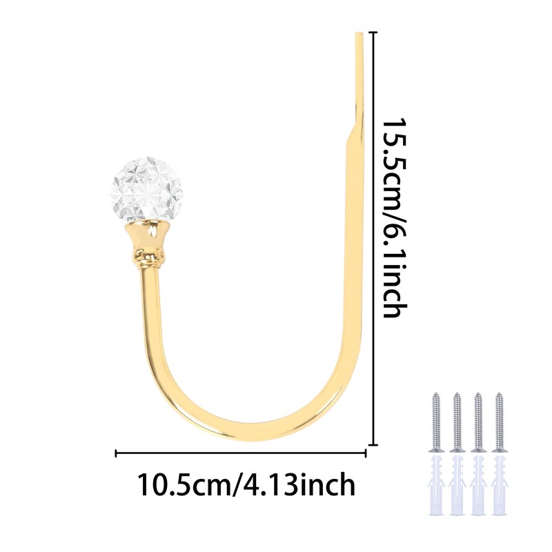 2 Pack Heavy Duty U Shaped Metal Curtain Holdbacks with