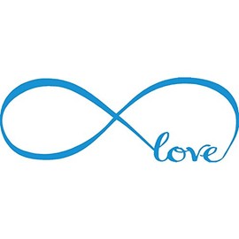 Wall Stickers Bedroom Decor Infinity Symbol Word Love Vinyl Art Decal (7'' X 22'', Blue)