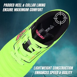 Vizari Catalina - Zapatos de fútbol para niños | Zapatos de fútbol duraderos para niños y niñas | Zapatos de fútbol Ligeros, Anchos y cómodos con tacón Acolchado y Suela de Goma para Jugar al Aire