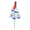 Summer Lighthouse Sailboat Windmills 360 Degree Rotation Weathervane Metal Windmill