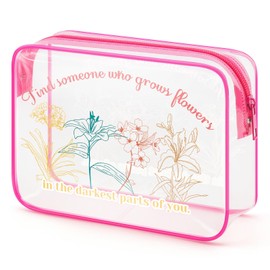 Sfodiary PVC Makeup Bag for Women Friendship Gift for Best Friends Sister Cosmetic Bag Clear Toiletry Bag Birthday Christmas Gift for Women Mom Teacher Nurse Her Zipper Travel Pouch Mother’s Day Gift