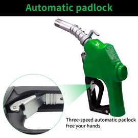 MENAITEK-120 Heavy Duty 1" inch NPT Automatic Shut-off fuel nozzles 1-3/16 Inches(OD=30mm) Spout 3-Notch Hold Open Clip High Flow 32 GPM