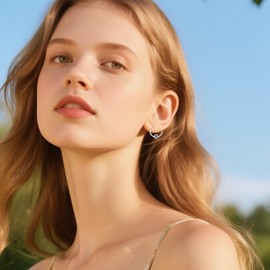 JERWLI Fußball-Ohrringe 925er Sterlingsilber Sport-Creolen Fußball-Schmuck Geschenke für Frauen