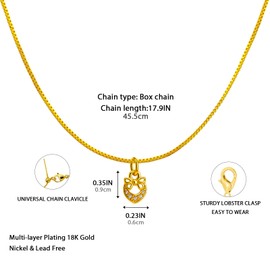 Heart Pendant Necklace for Women – Bowknot Design with Sparkling Cubic Zirconia, Jewelry Gift for Wife