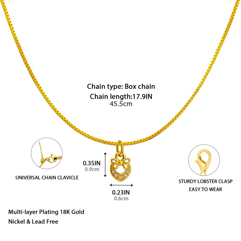 Heart Pendant Necklace for Women – Bowknot Design with Sparkling