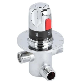 G1/2 Thermostatic Mixing Valve - Solid Brass Element - Hot/Cold Water Mixing - Temperature Control for Home Heater and Shower System