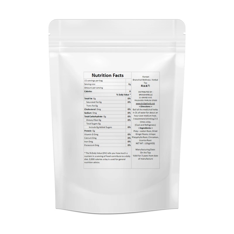 BridgeHerb.net (Medicinal Korean Herb) Bronchial Wellness Korean Herbal Tea목보호차(4oz/12