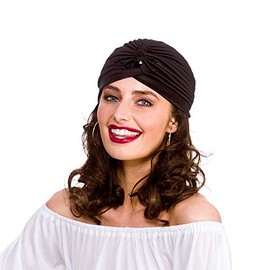 Wicked Costumes Adult Unisex Black with Jewel Fortune Teller Turban Hat Fancy Dress Accessory