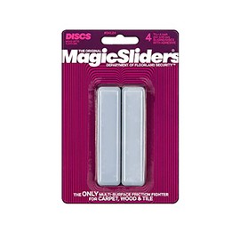 Magic Slider Rectangular Self-Stick Furniture Sliders 15/16" x 4", Heavy Duty Surface Protectors for Floors, Wood, Tile, Carpet & Vinyl Easy Glide Adhesive Pads for Furniture Legs Pack of 4