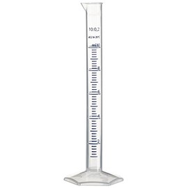 Brand Polypropylene Measuring Cylinder, High Shape, Hexagonal Base, Transparent, 145 mm Height, 10 ml Capacity