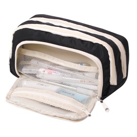 Grurun Large Capacity Pencil Case Pouch Pen Bag for School Teen Girl Boy Kids Men Women (Pure A Beige)