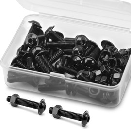 (30 sets) M5 x 16mm Hex Socket Screws with Flange and Nuts Set, 304 Stainless Steel Black Oxide, Pan Head Screws, Flange bolts, Flange screws