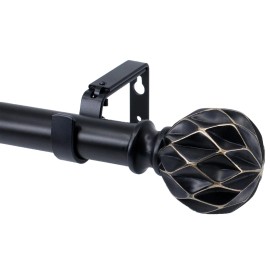 Meriville 1" Diameter Telescoping Single Window Treatment Curtain Rod,