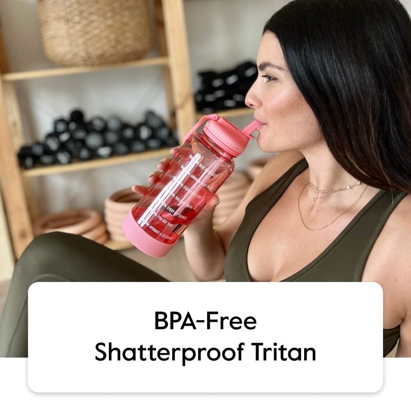 Takeya Tritan 32 oz Motivational Water Bottle with Straw Lid