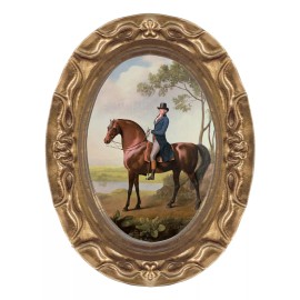 Unbranded 1700's Gentleman on His Horse Miniature Dollhouse Art Picture 8708
