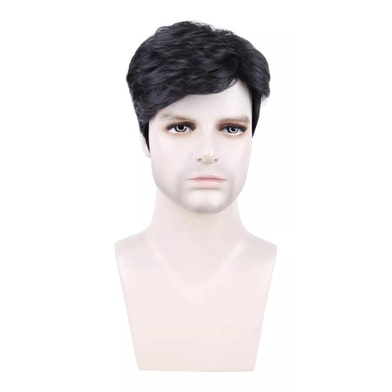 Creamily Peluca Corta Recta Natural Pelo Sintético Negro