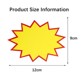 Pack of 100 Fluorescent Price Tags, Price Tags, 9 x 12 cm Starburst Signs, Starburst Sales Signs, Sales Signs for Business, Styles Price Tags, Price Labels, for Supermarkets