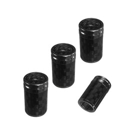 Ziciner 4 PCS Tire Valve Stem Cap Covers, Carbon Fibre Auto Rim Wheel Stem Air Cap Cover Screws, Universal Car Exterior Accessories for Vehicles, Motorcycles, Bikes (Carbon Fibre, Black)