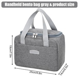 Food Insulation Bag, Insulated Lunch Bag, Portable Lunch Box Bag with Insulation, Hot Cold Meal Bag for Daily Commute School Lunches Workday Meals Outdoor Adventures Road Trips Picnic (Gray)