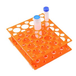 Test Tube Rack Centrifuge Tube Rack Laboratory Plastic Tube Rack for School, Lab, Hospital (Orange-L)