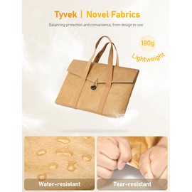 GAOCHY 13 Inch Tyvek Slim Laptop Sleeve, Compatible with 13.3" Pro 13, 13.6" Air 13, 13.3" ASUS Vivobook, 13" Dell Latitude 7350, 13.3" HP Envy x360, Autumn Oak